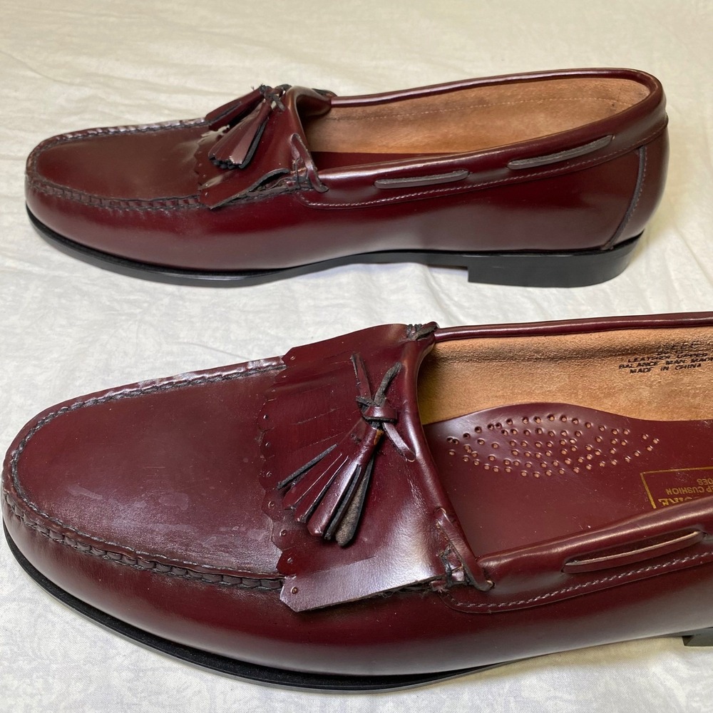 Stuart McGuire Tassel Loafers Mens 13 EEE Burgundy Leather Slip On Dress Shoes - Picture 6 of 16